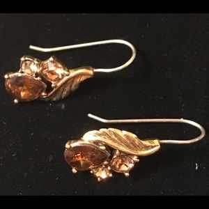 Napier Topaz, Citrine, Gold Leaf Earrings